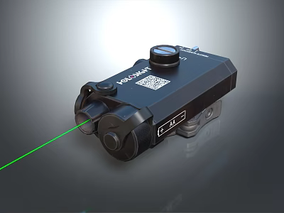 AT3 Tactical Black Laser Sight With Green Beam And Control Knobs 3d model