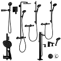 Modern Black Shower System with Handheld Sprayer Overhead Shower and Controls 3d model
