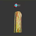 Fashionable Colorful Fringed Skirt With Pink Red Sequined Bow Decorative Design