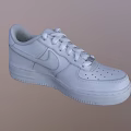 White Lace Up Low Top Athletic Shoes With Clean Design And White Sole