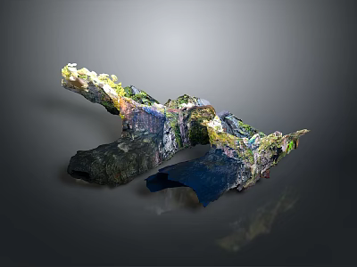 Modern Abstract Sculpture With Colorful Textures And Dynamic Irregular Forms 3d model