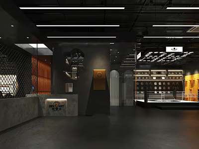 Industrial LOFT Boxing Gymnasium Taekwondo Boxing Gymnasium Fitness Boxing Table Entrance 3d model