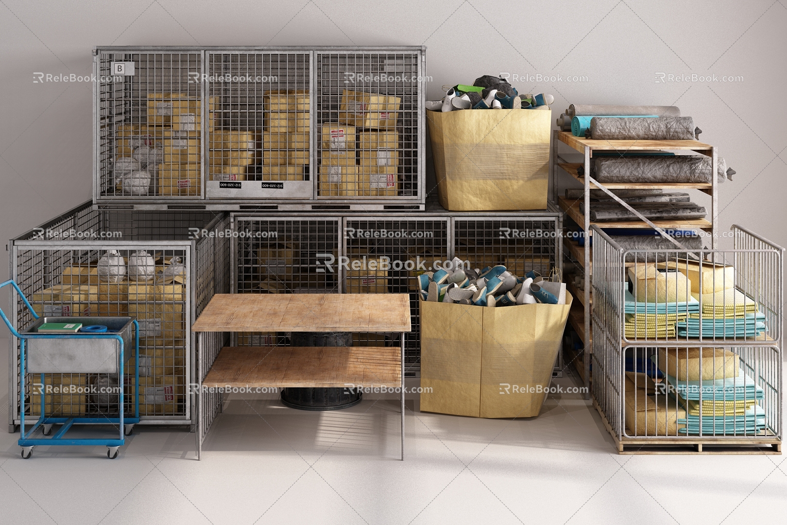 Modern Goods Warehouse Goods 3d model