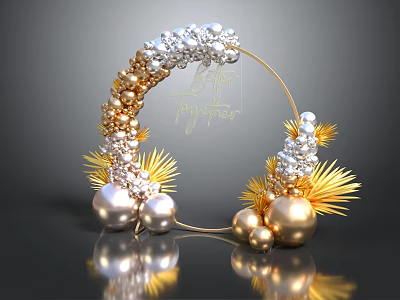 Light Luxury Arches Balloon Arches Wedding Live Arches Exhibition Arches 3d model