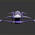 Futuristic Purple And White Spacecraft With Intricate Patterns For Space Exploration