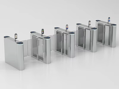 Modern Stainless Steel Turnstile Public Facility For Access Control Security 3d model