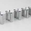 Modern Stainless Steel Turnstile Public Facility For Access Control Security 3d model