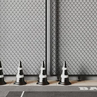 Modern Industrial Metal Mesh Wall Structure With Steel Frame And Decorative Design 3d model