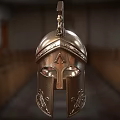 Vintage Bronze Spartan Helmet Decorative Ornament Set for Home Decor