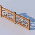 Wooden Railing With Intricate Geometric Carved Pattern For Home Decoration Design