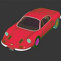 Vintage Pink Sports Car With Shiny Exterior And Classic Design Details