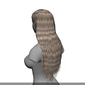 Game Movie Character 3D Model With Long Blonde Curly Hair Upper Body In Black Background