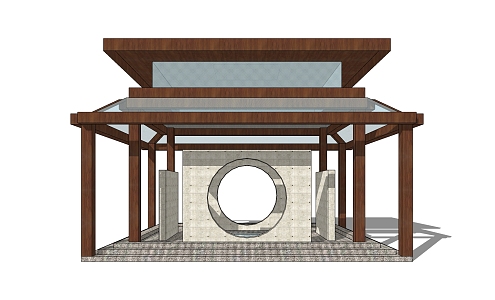 New Chinese pavilion porch New Oriental Zen pavilion 3d model