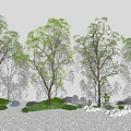 Modern Tree Landscape Tree Arbor Trees Stone 3d model