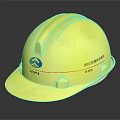Yellow Safety Helmet with NICE Blue Logo Red Stripe for Construction Work 3d model