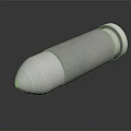 Shiny Metal Bullet With Pointed Tip And Cylindrical Shape On Reflective Surface 3d model