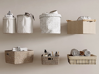 Modern Storage Bag Children's Plush Toy Storage Bag Storage Basket Rattan Towel Storage Basket 3d model