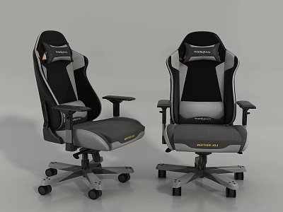 Ergonomic Leisure Chair With Black And Gray Design Comfortable Swivel Base And Adjustable Armrests 3d model