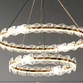 Elegant Modern Layered Chandeliers With Transparent Circular Rings And Metal Frame