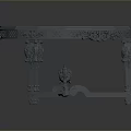 Round Dining Table With Ornate Carvings On Legs And Smooth Tabletop
