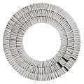 Circular Modern Wall Decor with Radiating Slatted Strips Design for Contemporary Interior Spaces 3d model