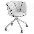 Modern Table And Chair Combination With Black Gray Orange Wheeled Chairs Design