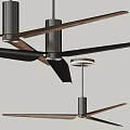 Sleek Modern Air Conditioner Fan With Metal Frame And Wooden Blades Design 3d model