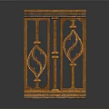 Elegant Wooden Furniture Railing With Intricate Carved Patterns And Golden Finish