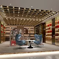 Luxury Tobacco And Wine Store Interior With Wine Racks Display Shelves And Seating Area