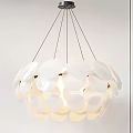 Modern White Chandelier With Multiple Circular Discs And Hanging Design For Interior Decor 3d model