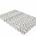 Square Rug With Diamond Pattern Gray And White Textured Weave Design 3d model