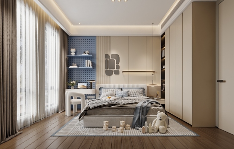 Modern Simple Boys Room 3d model