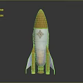 Stunning Gold And Silver Rocket Model With Intricate Design And Stable Base 3d model