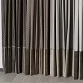 Elegant Color Block Fabric Curtains With White Sheer Panels And Drapery Design