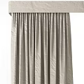 Beige Modern Curtains With Soft Fabric Double Panel For Home Decor 3d model