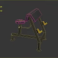 Fitness Training Machine With Sturdy Metal Frame Adjustable Seat And Yellow Handles