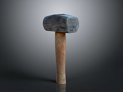 Heavy Duty Metal Head Hammer With Solid Wooden Handle For Hardware Projects 3d model
