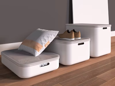 White Storage Boxes For Organizing Pillow Shoes And Household Items 3d model