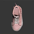 Pink High Top Canvas Shoes With White Laces And Fringe Details For Casual Fashion Look