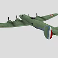 Green Vintage Fighter Aircraft With Multiple Propellers And Round Wing Insignia