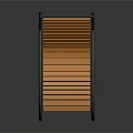 Modern Rocking Chair With Wooden Slats Seat And Black Metal Curved Frame
