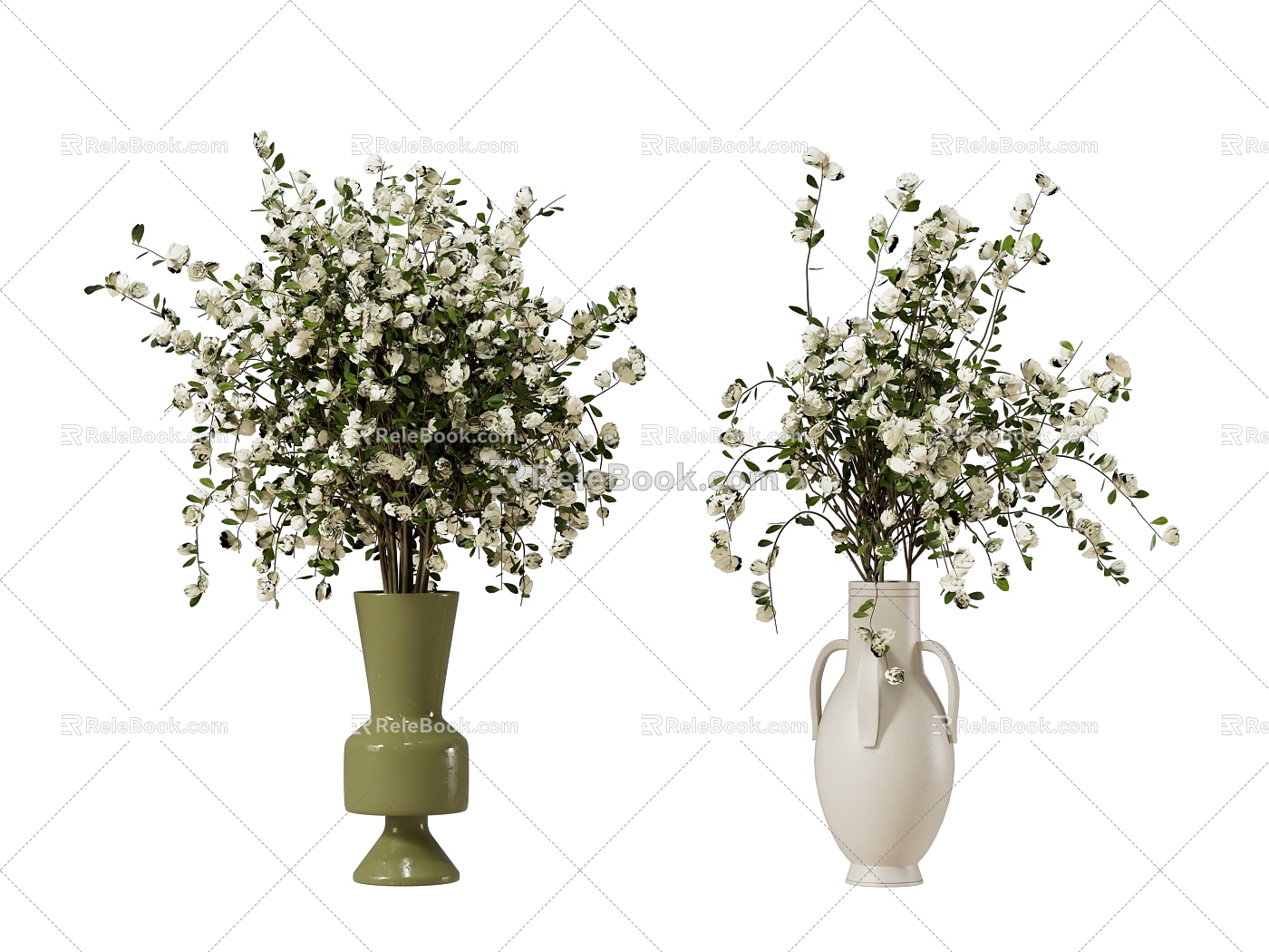 Simple Vase Ornaments Nordic Vase Flower Vase Green Plant Ornaments model