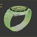 Stylish Stainless Steel Mesh Band Watch With Black Dial And Silver Case