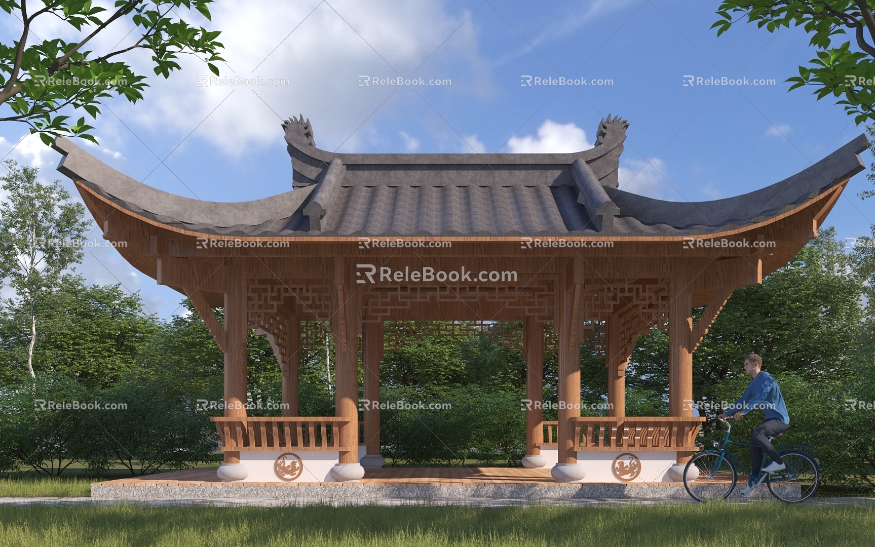 Chinese Style Pavilion Landscape Pavilion 3d model