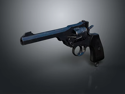 Classic Black Revolver Weapon with Timeless Design Durable Metallic Finish and Ergonomic Grip 3d model