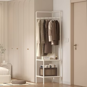 Modern French Bedroom Clothes Hanger Bed 3d model
