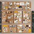 Creative Corkboard Hangings With Photos Notes And Decorative Pins For Home Office