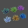Vibrant Coral Marine Creatures With Green Purple Blue Gold And Turquoise Hues