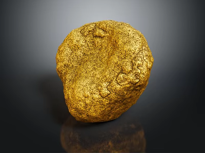 Golden Decorative Ornament Set With Rough Texture And Shiny Surface On Black Background 3d model