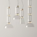 Modern Glass Pendant Lights With Transparent Shades And Metal Accents